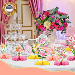 Spring Party Decorations 9 Pcs Butterfly Table Centerpieces, Flower Butterfly Bi