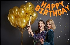 Happy Birthday Aluminum Foil Letters Balloons 16 Inch Aluminum Foil Orange