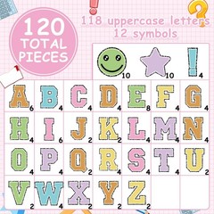 120 Pcs 7 Inch Large Bulletin Board Letters Set Composition Book Printing Col…