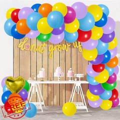 HipTree 62pcs Multi Color Birthday Party Decorations Banner Balloons