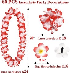 Bulk 60PCS Hawaiian Leis & Accessories – Perfect for Luau and Tropical Parties