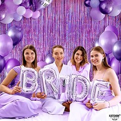 KatchOn, Iridescent Purple Fringe Curtain – 8×3.25 Feet, Pack of 2 | Purple