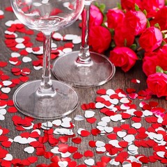 1000 Pcs Valentine’s Mini Heart Confetti Bulk 0.4 Inch Foil Red Silver Glitte…