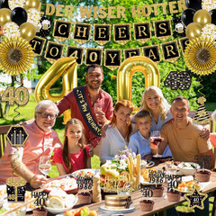 40Th Birthday Decorations for Men Women,16Pcs Back in 1985 Party Banner Decorati