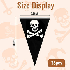 52.5 Ft Pirate Banner, Pirate Party Decorations Birthday Halloween Banner Triang