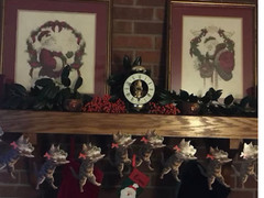 Tabby Cat Christmas Garland Victorian Style Festive Kitty Bunting Hanging Frieze