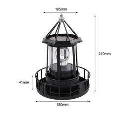 Solar Powered Rotating Lighthouse Light for Outdoor Garden Patio and Lawn Use