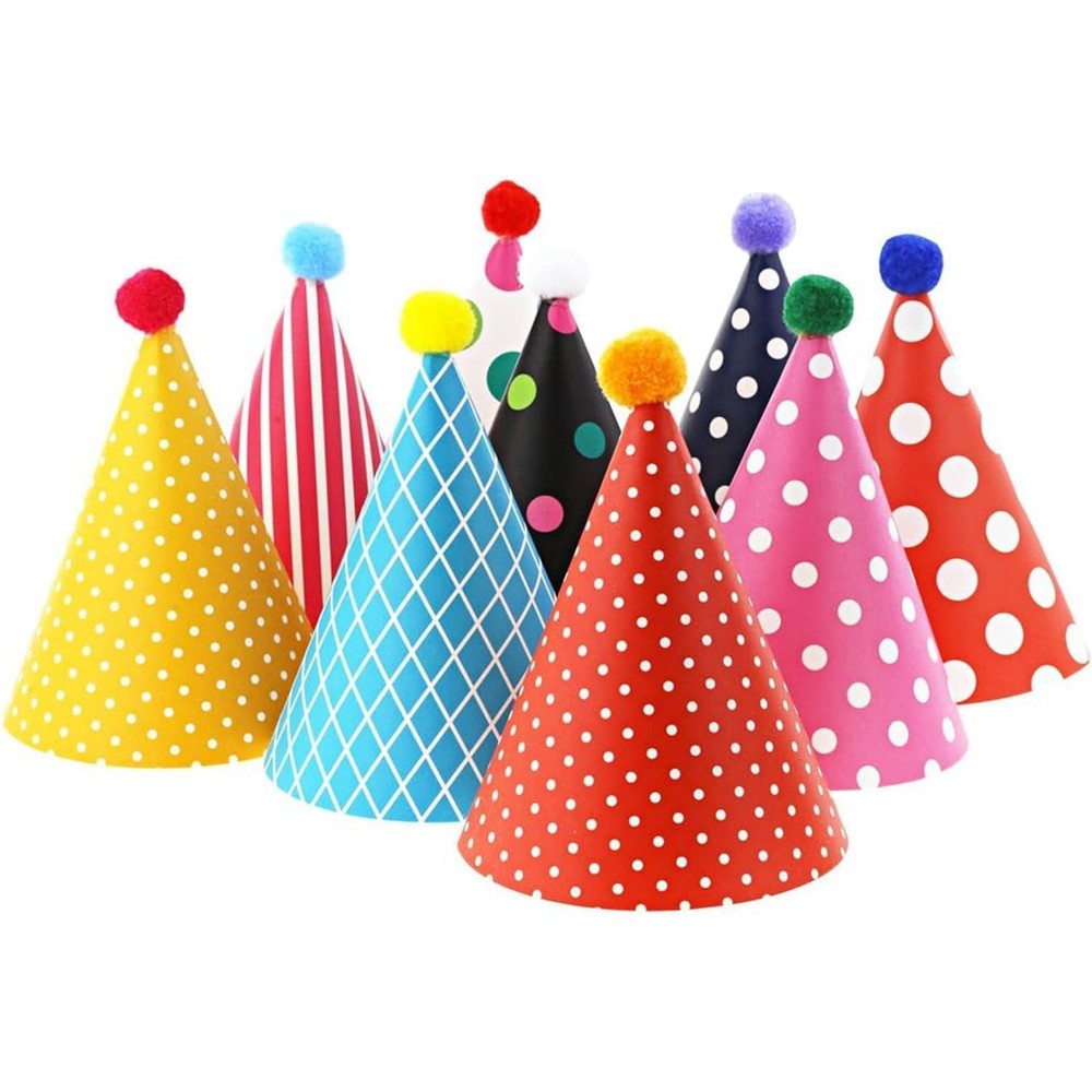 Mini Kids Birthday Party Hats, Assorted, DIY Assembly Required