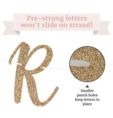 Pre-Strung Happy Retirement Banner Gold Glitter Retirement Party Banner 6’Strand