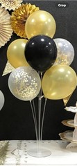 4 Set Black & Gold Balloon Centerpieces for Table, Balloon Stand Kit
