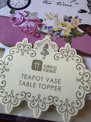 Talking Tables Truly Alice Teapot Vase Table Decoration for a Tea Party, Multico