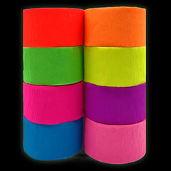 420Feet Blacklight Party Streamer Decorations 4 Rolls Glow Crepe Paper UV Reacti