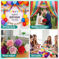 48 Rolls Crepe Paper Streamers, 8 Colors Rainbow Streamers Party Decoration, New
