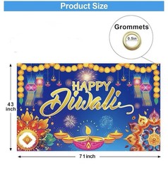 Happy Diwali Backdrop Banner Decor, Festival of Lights Party Photography