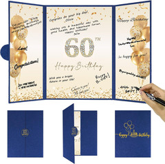 Blue Gold 60Th Birthday Party Decorations, Blue Happy 60Th Birthday Alternative