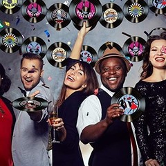 35 Colorful Cardboard Record Cutouts for Retro Music Parties and Events