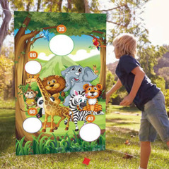 Fun Wild Animal Cornhole Birthday Party Bag Toss Game Forest Animal Sack Toss
