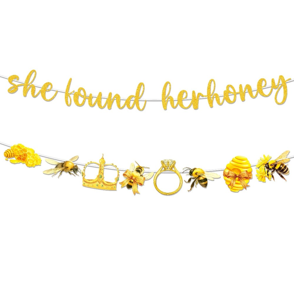 She Found Her Honey Banners Decor, 2PCS Honey Bride to Bee Bridal Shower Part…
