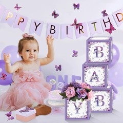 Sage Purple Baby Shower Boxes 4pcs Sage Green Gender Reveal Party Supplies Sage