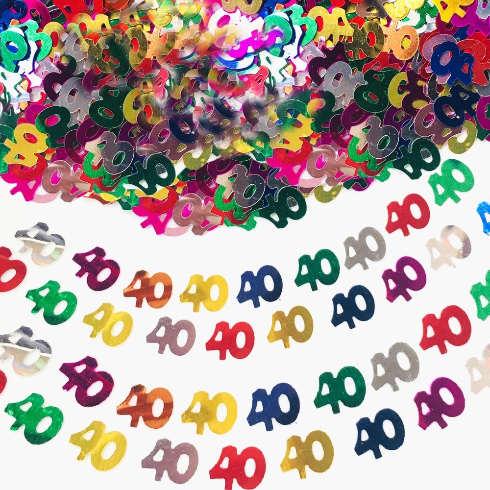 40 PCS Multi-Color 40th Birthday Wedding Anniversary Event Confetti 1.5 oz