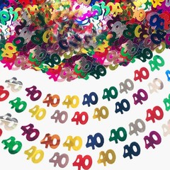 40 PCS Multi-Color 40th Birthday Wedding Anniversary Event Confetti 1.5 oz