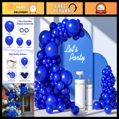 110pcs Royal Blue Balloon Garland Arch Kit – 18/12/10/5 inch Latex Balloons for