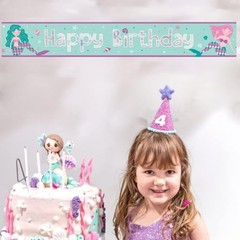 Multicolor Foil Banner – 12′ (Pack Of 1) – Blue Green Birthday Mermaid