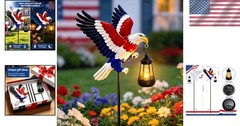 Handmade 29-inch Bald Eagle Solar Stake Light – Great Gift for Loved Ones