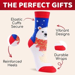 4 Pairs Christmas Socks For Teens Holiday Gift Boys Girl With Card Xmas Stocking