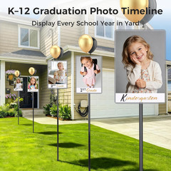 2026 Graduation Decorations– K–12 Photo Display Yard Signs with Stakes, Senior S