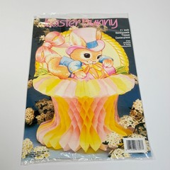 Vintage The Paper Magic Group Easter Bunny Honeycomb Centerpiece 11 Inch 1990s