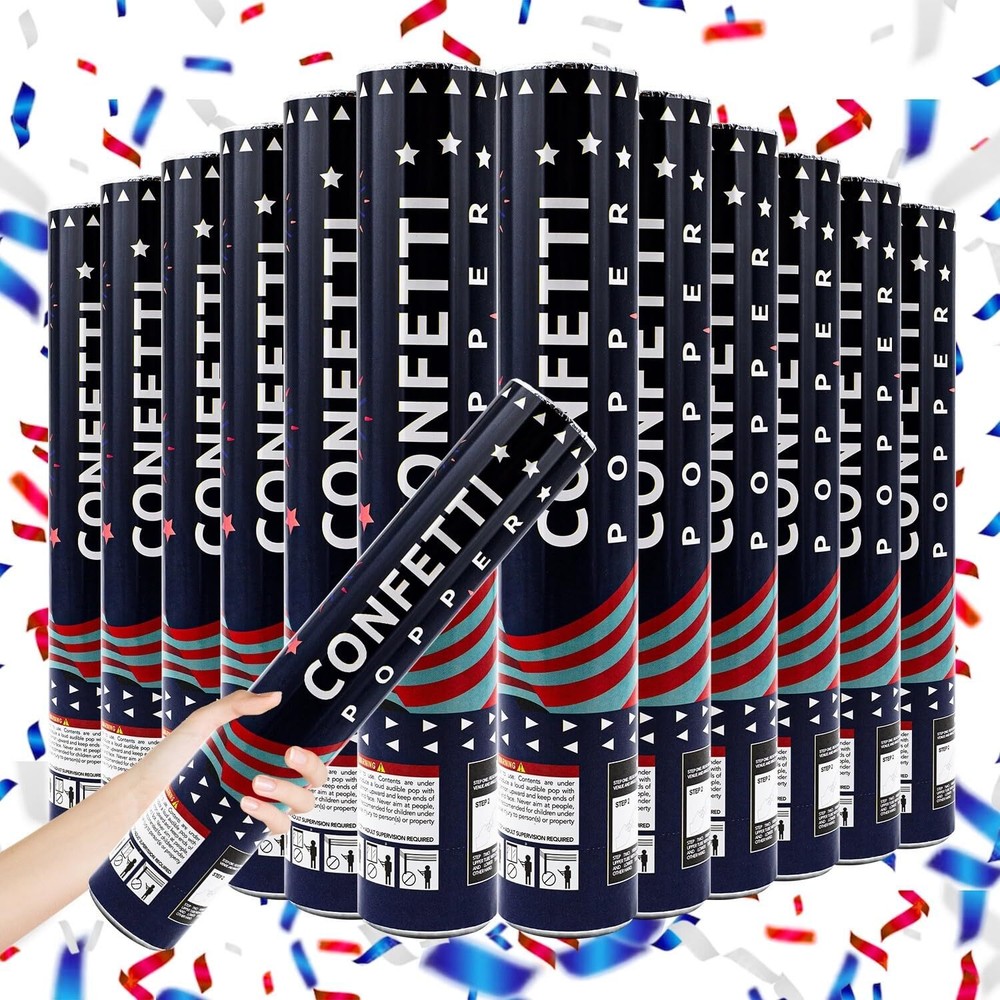 Confetti Cannon 12 Pack Multicolor Biodegradable Confetti Popper Party Confetti