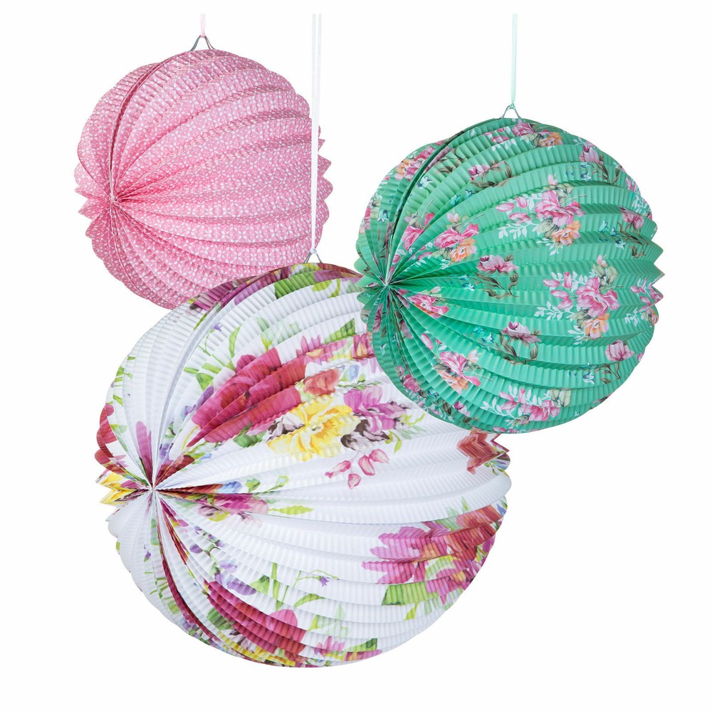 3 x Vintage Style Pretty Paper Lanterns Party / Wedding Decorations FREE P&P
