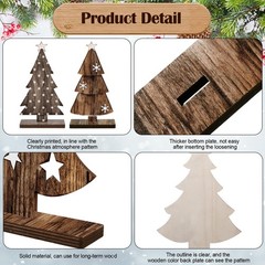 8 Pcs Wooden Christmas Trees Tabletop Decor Rustic Christmas Decor Wooden Tre…