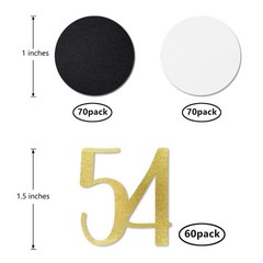 200 PCS Gold Glitter 54 Confetti 54th Birthday Number Anniversary Table Decor
