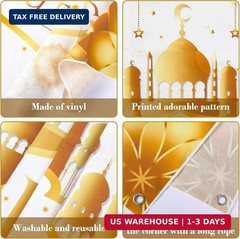 Eid Mubarak Decorations for Home – 70pcs Ramadan Decorations include White Gold