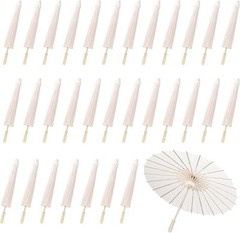 25 White Oiled Paper Umbrellas Chinese Japanese 23.6 Wide 25 pieces Decoration