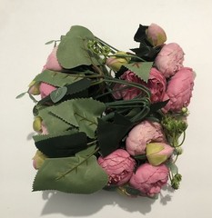 Fake Artificial Pink Roses & Stems Flowers Baby Shower Party Wedding EB1D24