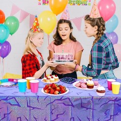 Vibrant Holographic Demon Energy Tablecovers – 3 Pack for Kids’ Celebrations