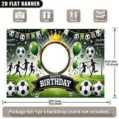 1pc 2D Personalized Custom Name Text Number Soccer Party Banner Football Decor♪