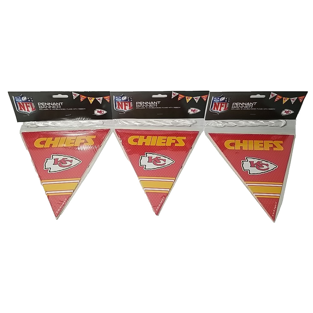 3 Packs – KC CHIEFS NFL Pennant Flag Banners Football Sports Party Decoration
