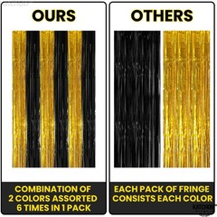 KatchOn, Xtralarge Black and Gold Streamers – 8×3.2 Feet, Pack of 2 | Black a…