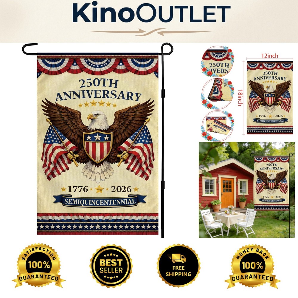 Durable Double-Sided 250th Independence Day Garden Flag for Patriotic Displays