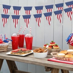 Celebration-Ready 4th of July Pennant Flags – 60 Count Waterproof Outdoor Banner