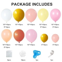 16 Set Daisy Flower Balloons DIY Kit,Boho Daisy Balloons Party Multicolor-a