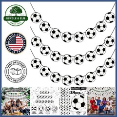 Soccer Theme Birthday Party Decorations with 24 Count Banners for All Occasions