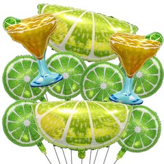 Lemon-Balloons Margarita-Balloon 10PCS Lime Fruit Green Lemon Foil Balloons M…