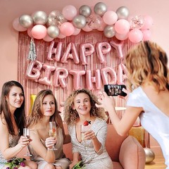 pink birthday decorations for women ，happy birthday party decorations for gir…