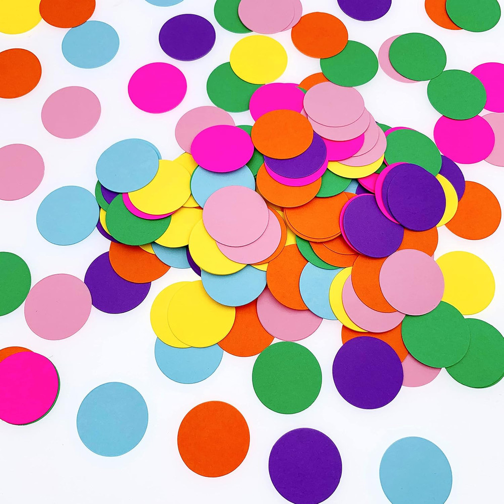 300Pcs Rainbow Paper Dots Birthday Party Decorations Table Confetti Baby Shower