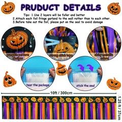 4 Pack 39Ft Halloween Parade Floats Foil Fringe